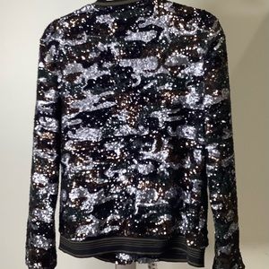 Never worn beautiful sequenced jacket - black silver and gold